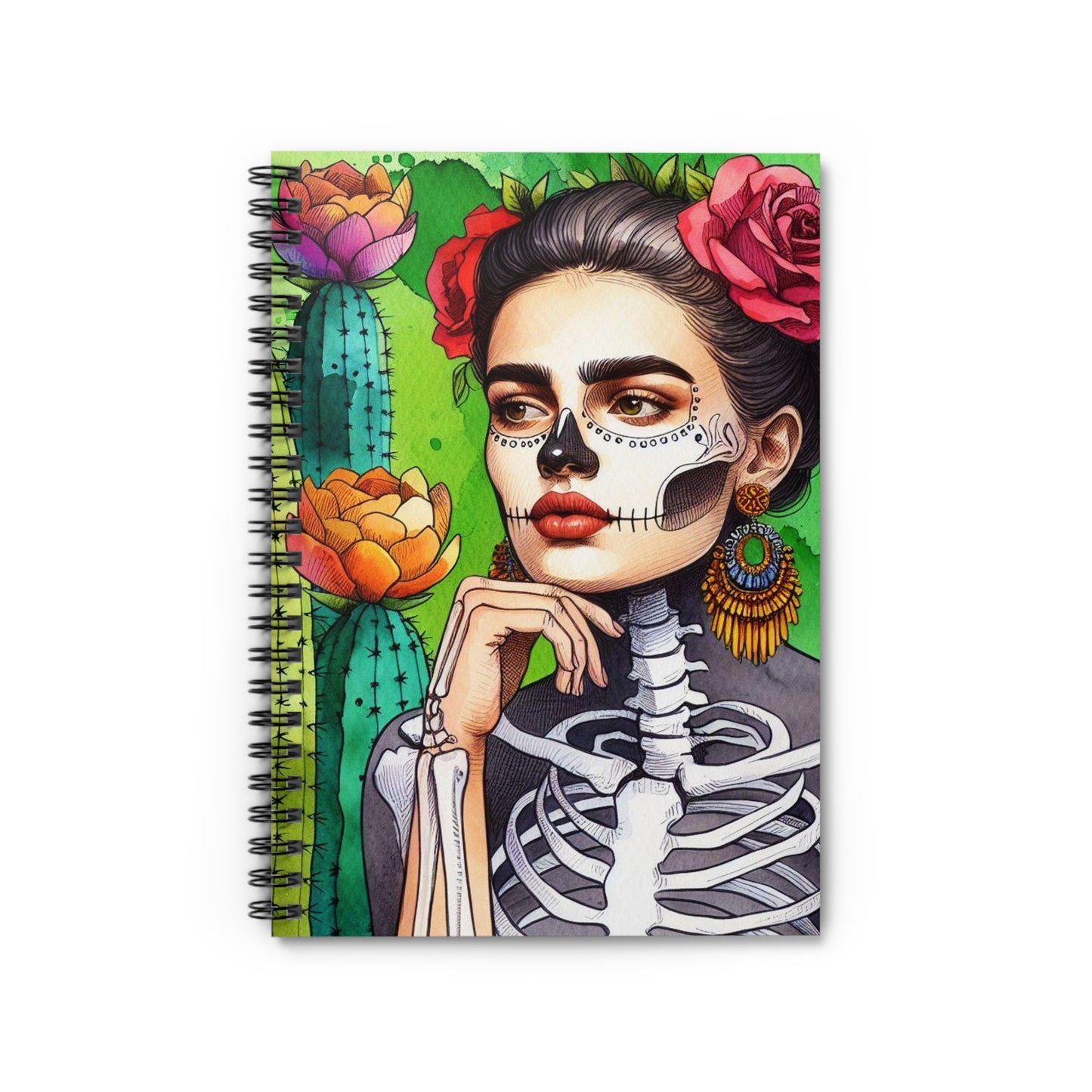 Frida con Nopal - Spiral Notebook - Ruled Line