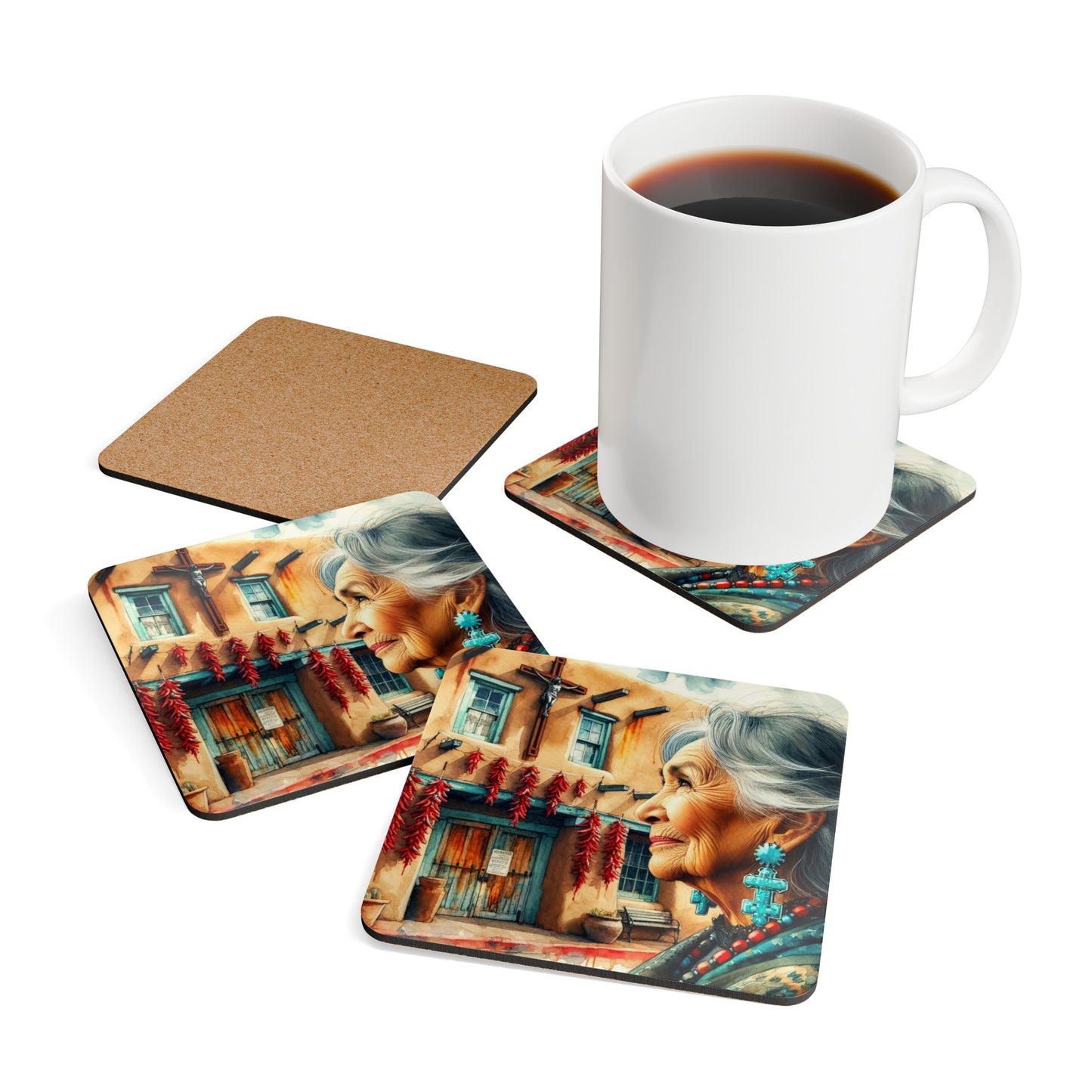 Juana #2 - Corkwood Coaster Set