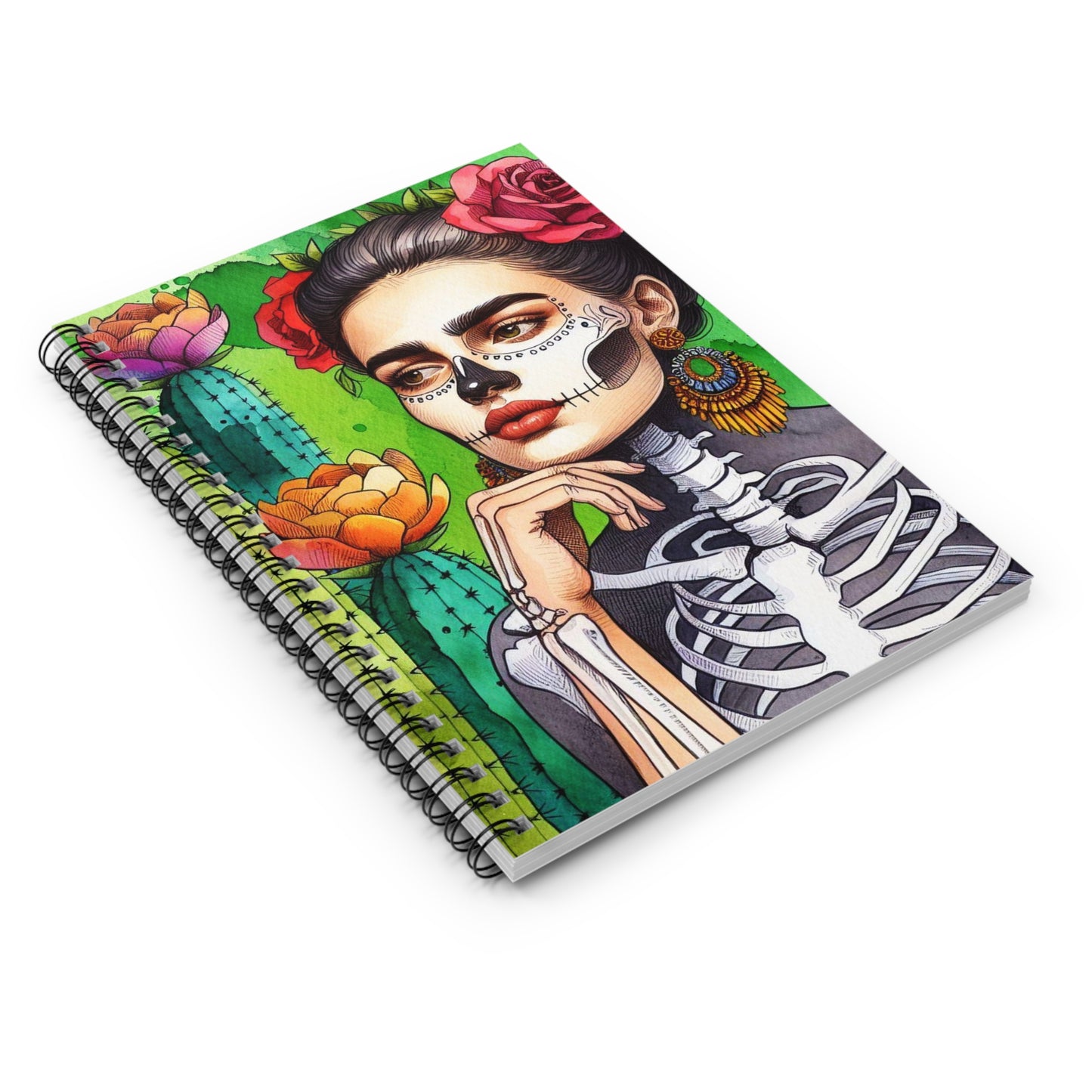 Frida con Nopal - Spiral Notebook - Ruled Line