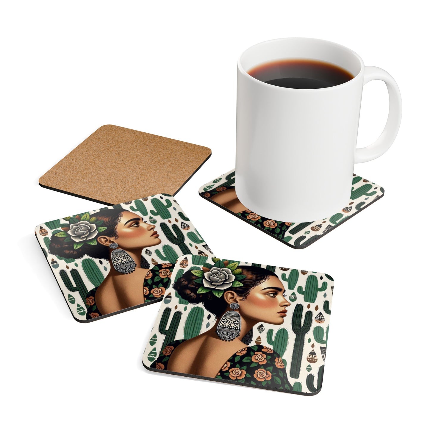 Natalia - Corkwood Coaster Set
