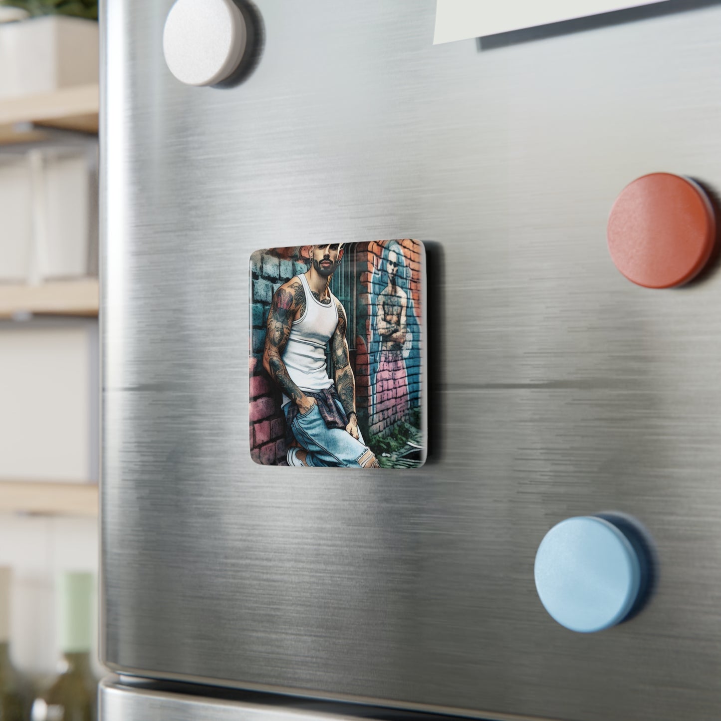 Marcus - Porcelain Magnet, Square