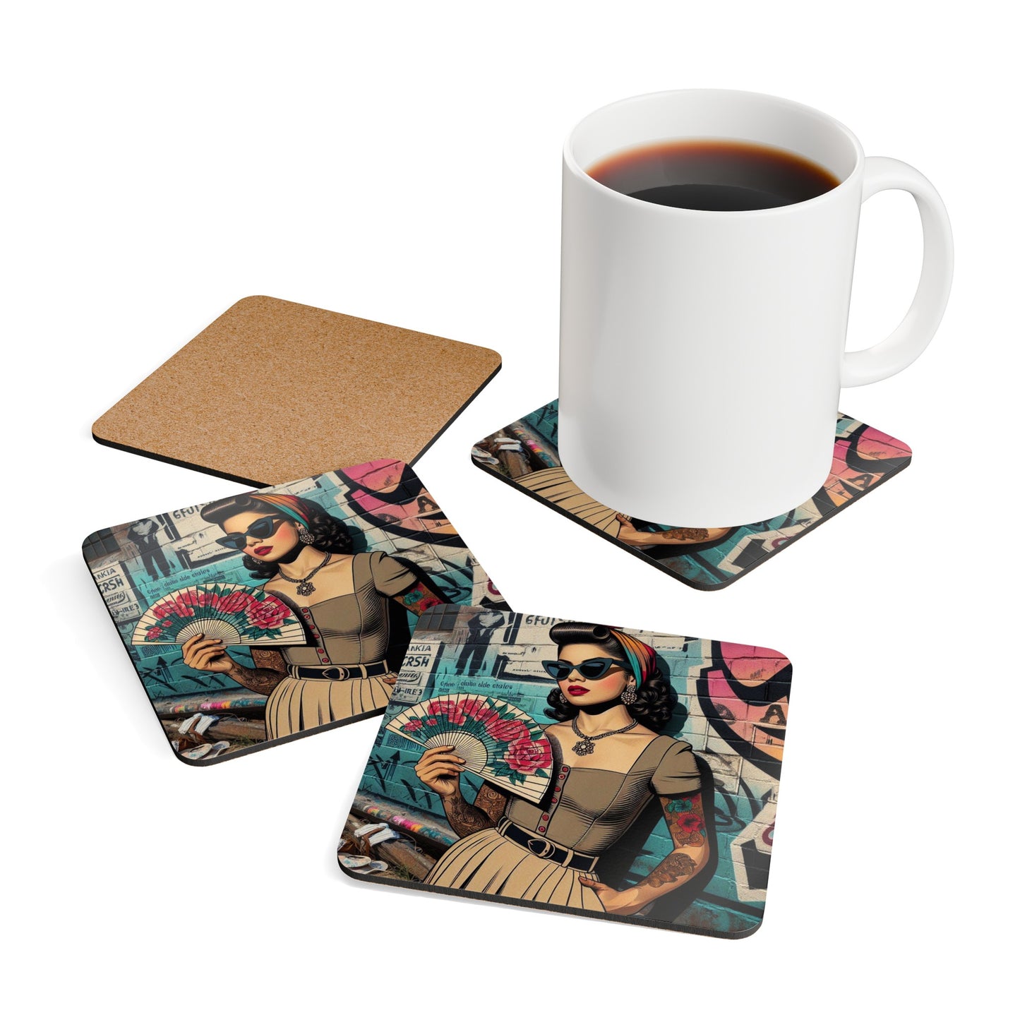 Sofia - Corkwood Coaster Set