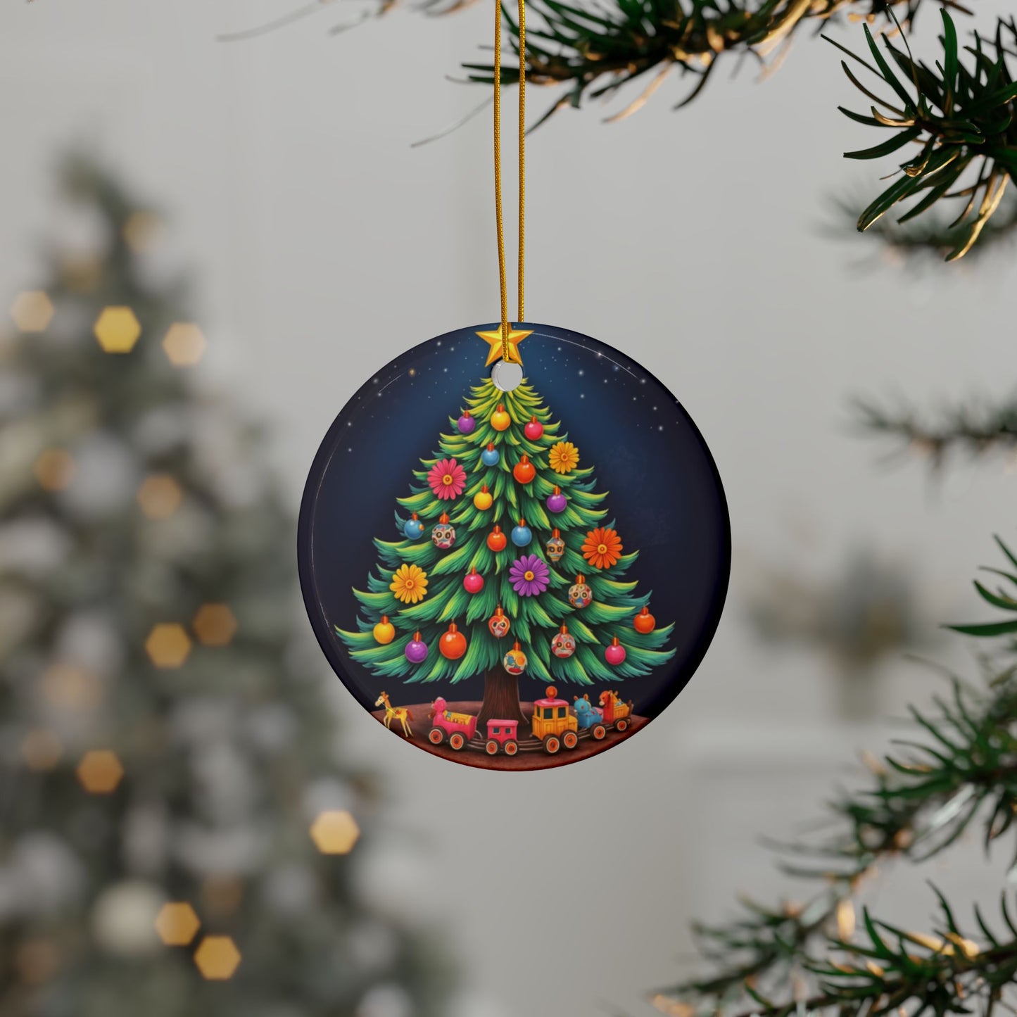 Navidad #4 - Ceramic Ornaments, 2-Side Print, (1pc, 3pcs)