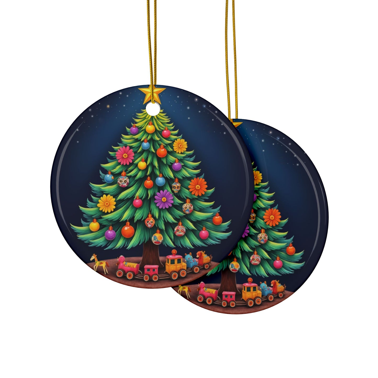 Navidad #4 - Ceramic Ornaments, 2-Side Print, (1pc, 3pcs)