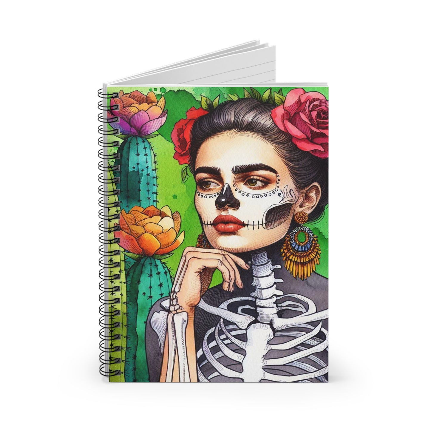 Frida con Nopal - Spiral Notebook - Ruled Line