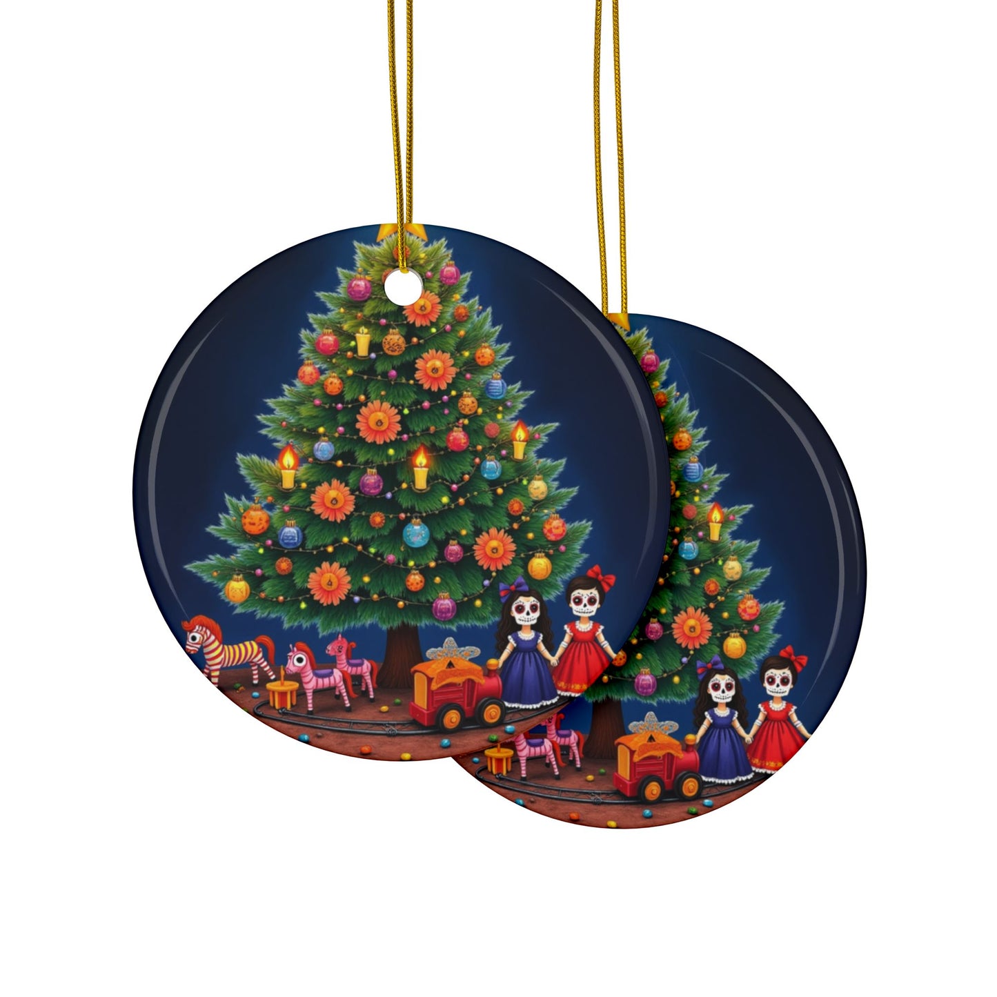 Navidad #3 - Ceramic Ornaments, 2-Side Print, (1pc, 3pcs)