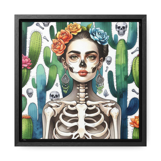 Frida con Nopal #2 - Gallery Canvas Wraps, Square Frame