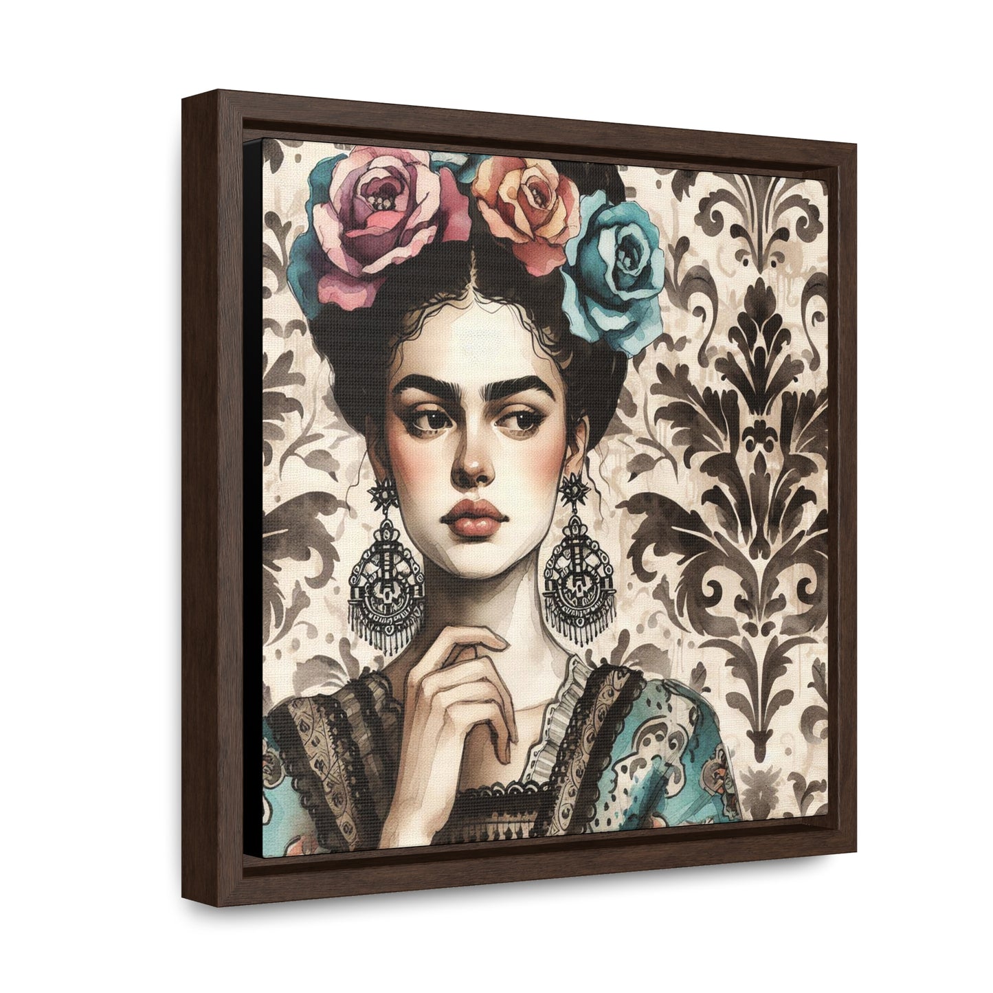 Frida Azul - Gallery Canvas Wraps, Square Frame