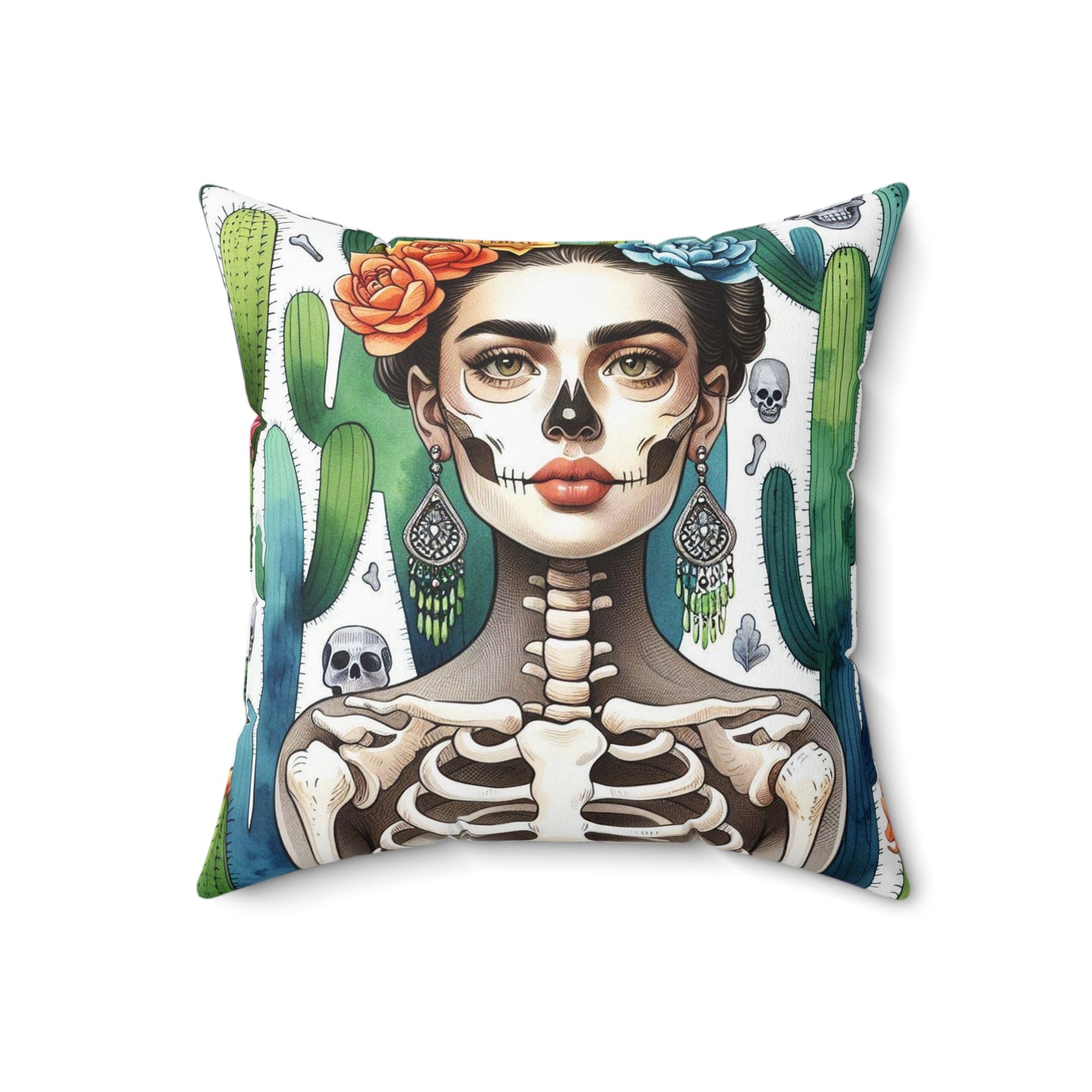 Frida con Nopal #2 -  Pillow (18x18) (20x20)