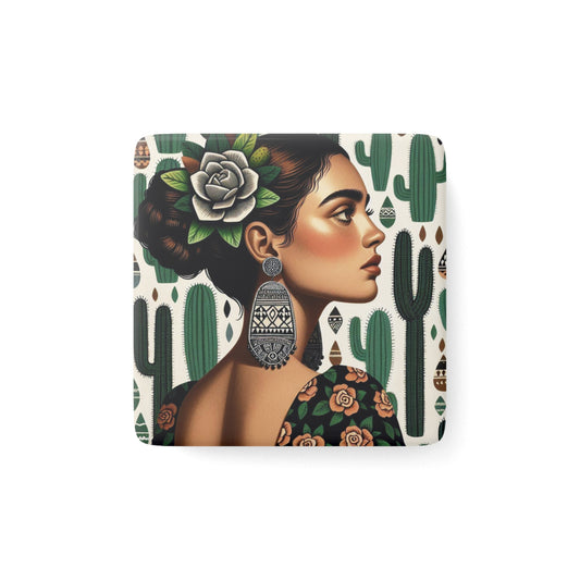 Natalia - Porcelain Magnet, Square