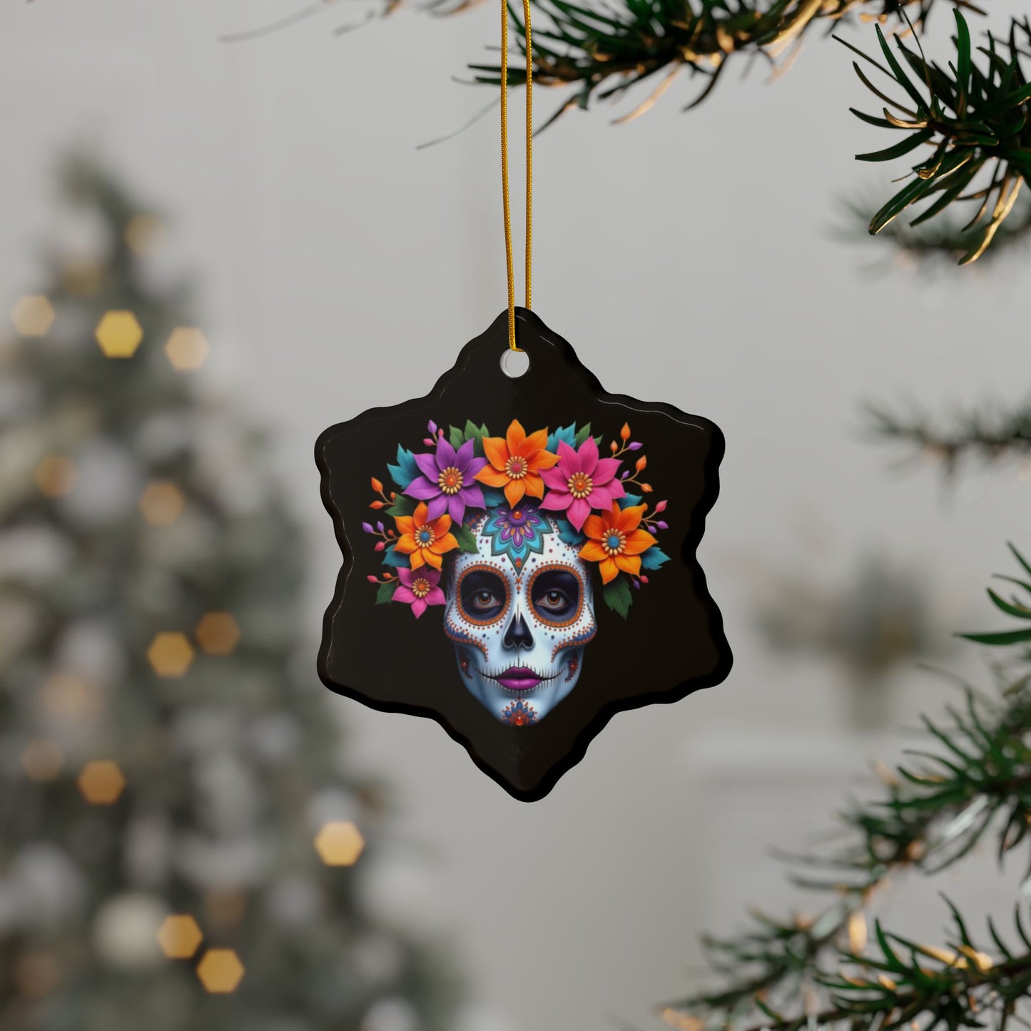 Catrina #4 - Ceramic Ornaments, 2-Side Print, (1pc, 3pcs, 5pcs, 10pcs)