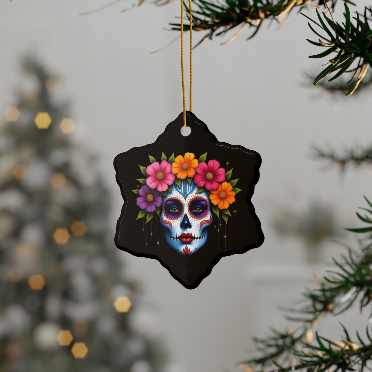 Catrina #2 - Ceramic Ornaments, 2-Side Print, (1pc, 3pcs, 5pcs, 10pcs)