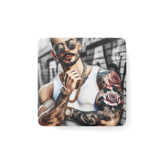 Adan - Porcelain Magnet, Square