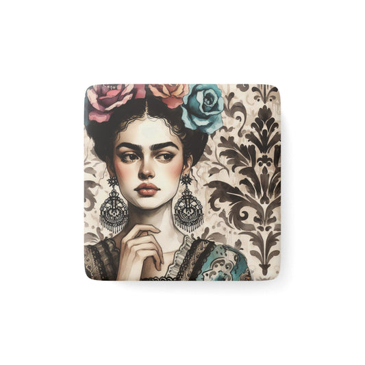 Frida Azul - Porcelain Magnet, Square