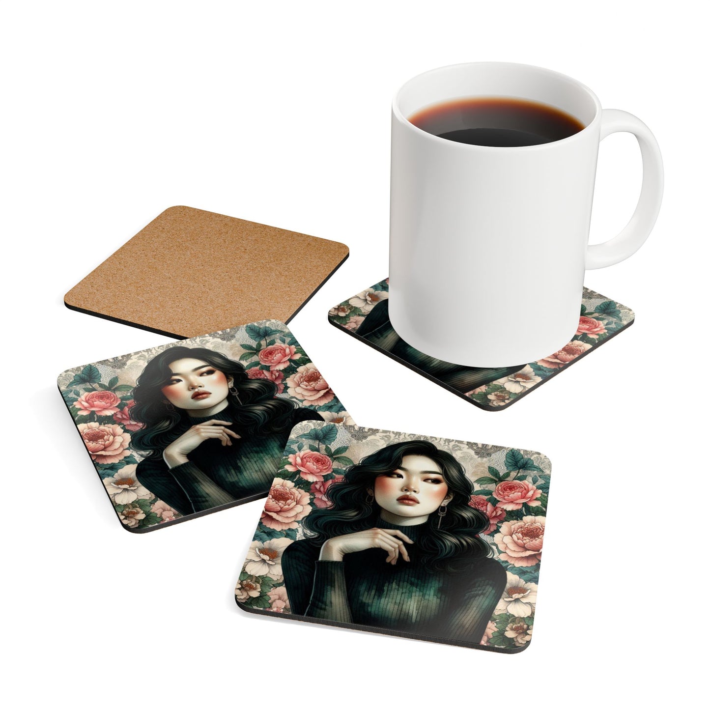 Lily - Corkwood Coaster Set