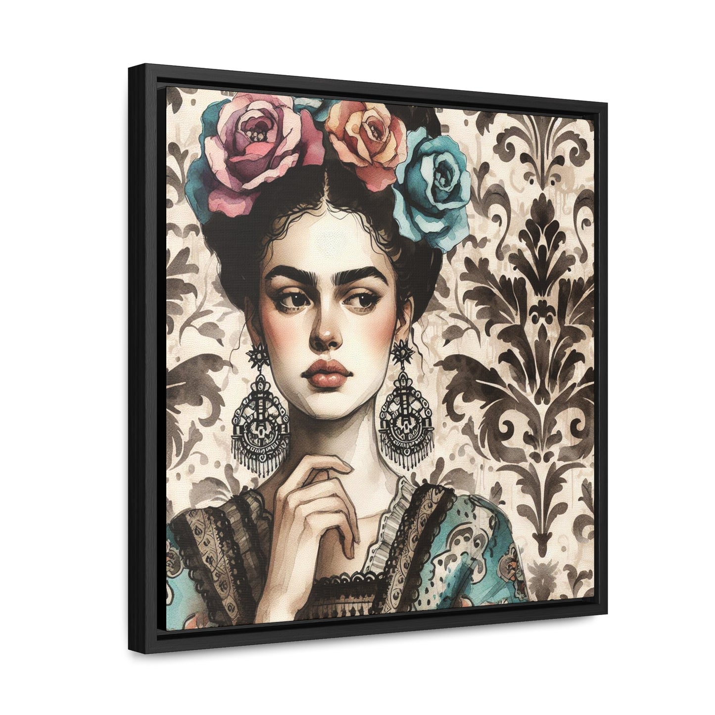 Frida Azul - Gallery Canvas Wraps, Square Frame