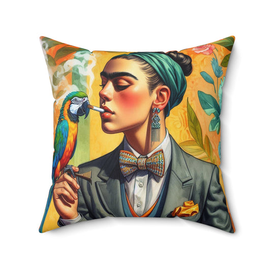 Frida w/Parrot - Pillow