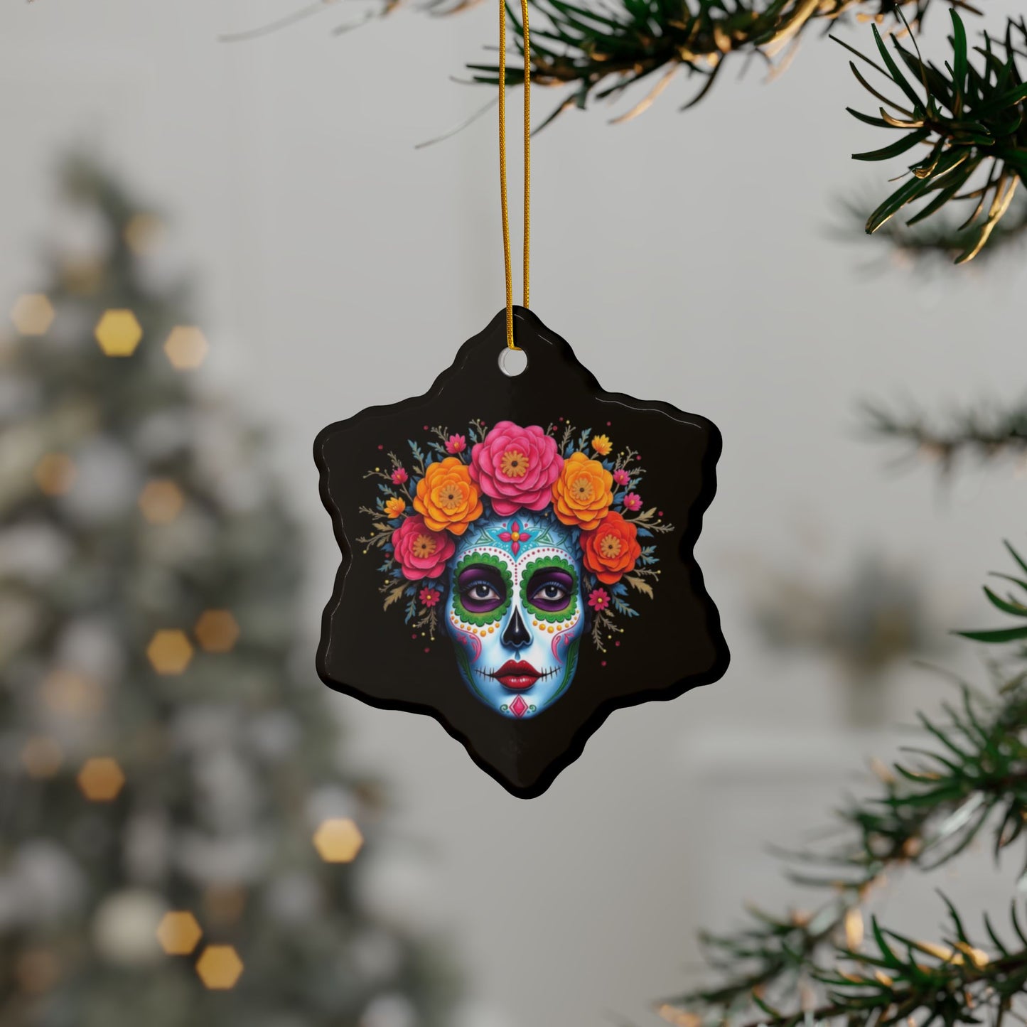 Catrina #5 - Ceramic Ornaments, 2-Side Print, (1pc, 3pcs, 5pcs, 10pcs)