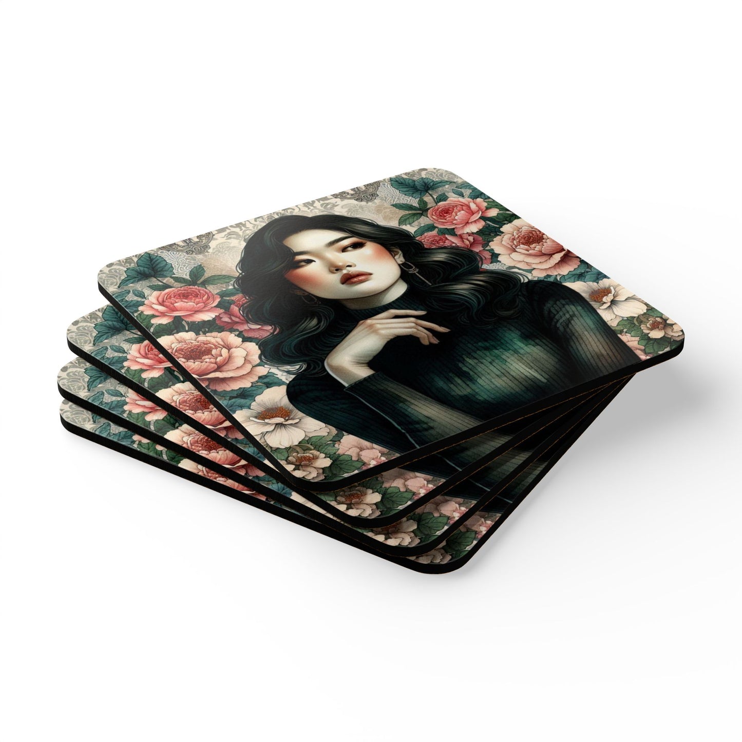 Lily - Corkwood Coaster Set