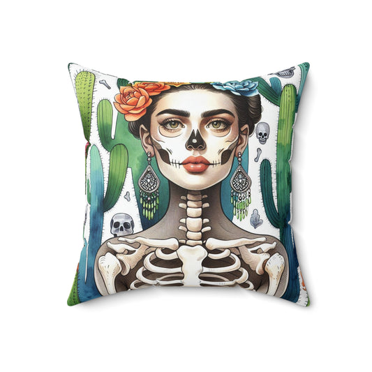 Frida con Nopal #2 -  Pillow (18x18) (20x20)