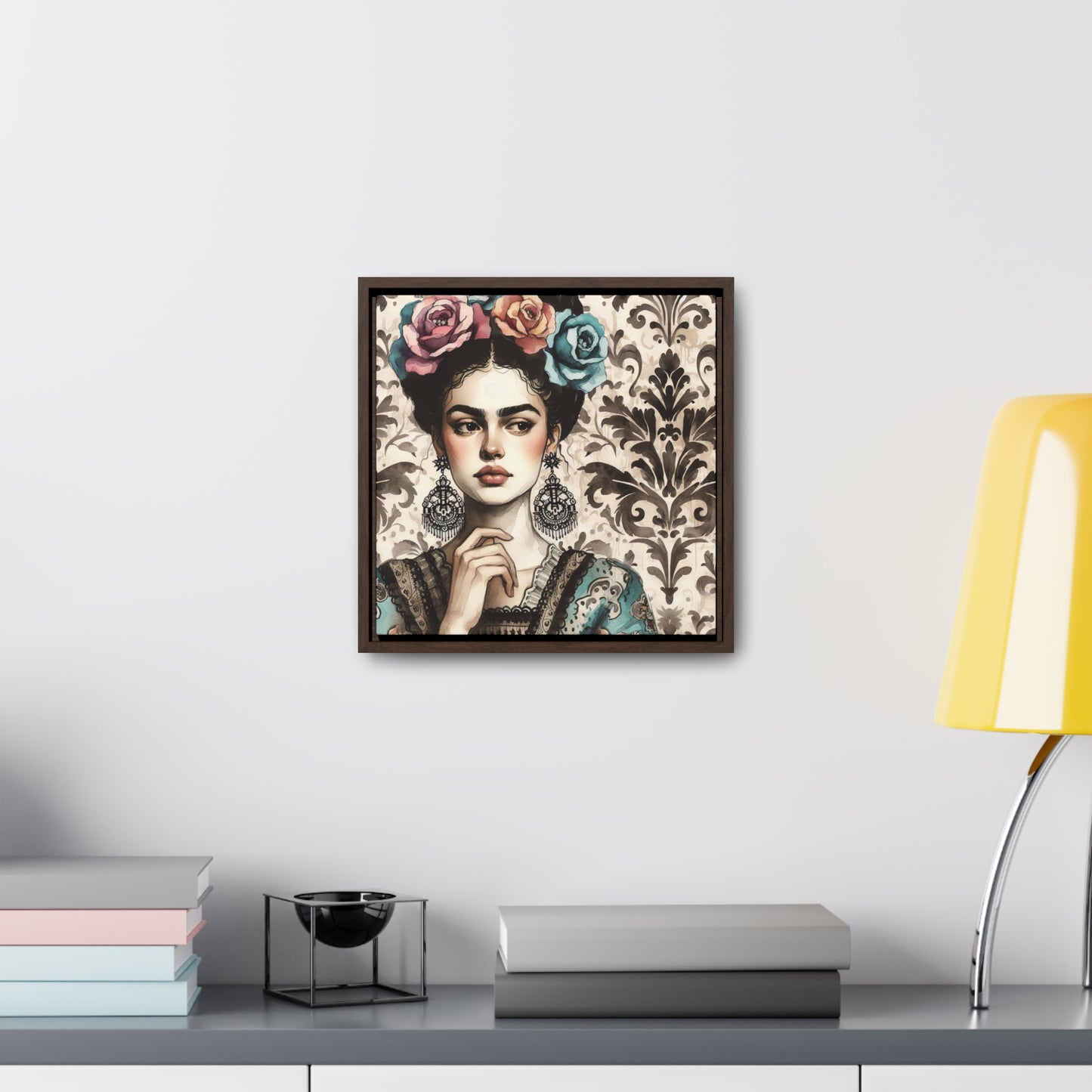 Frida Azul - Gallery Canvas Wraps, Square Frame