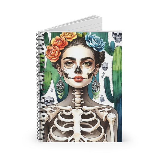 Frida con Nopal #2 - Spiral Notebook - Ruled Line