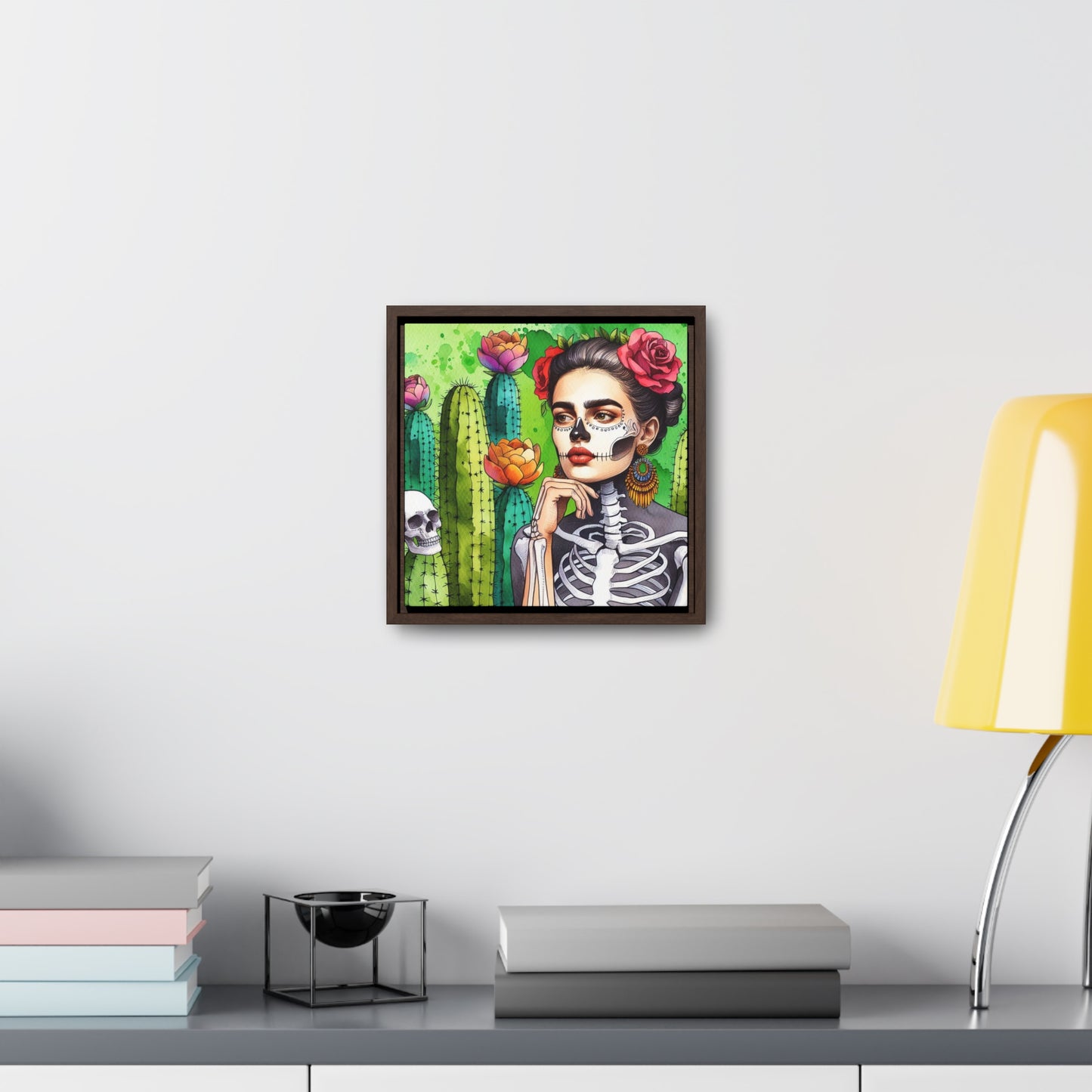 Frida con Nopal - Gallery Canvas Wraps, Square Frame