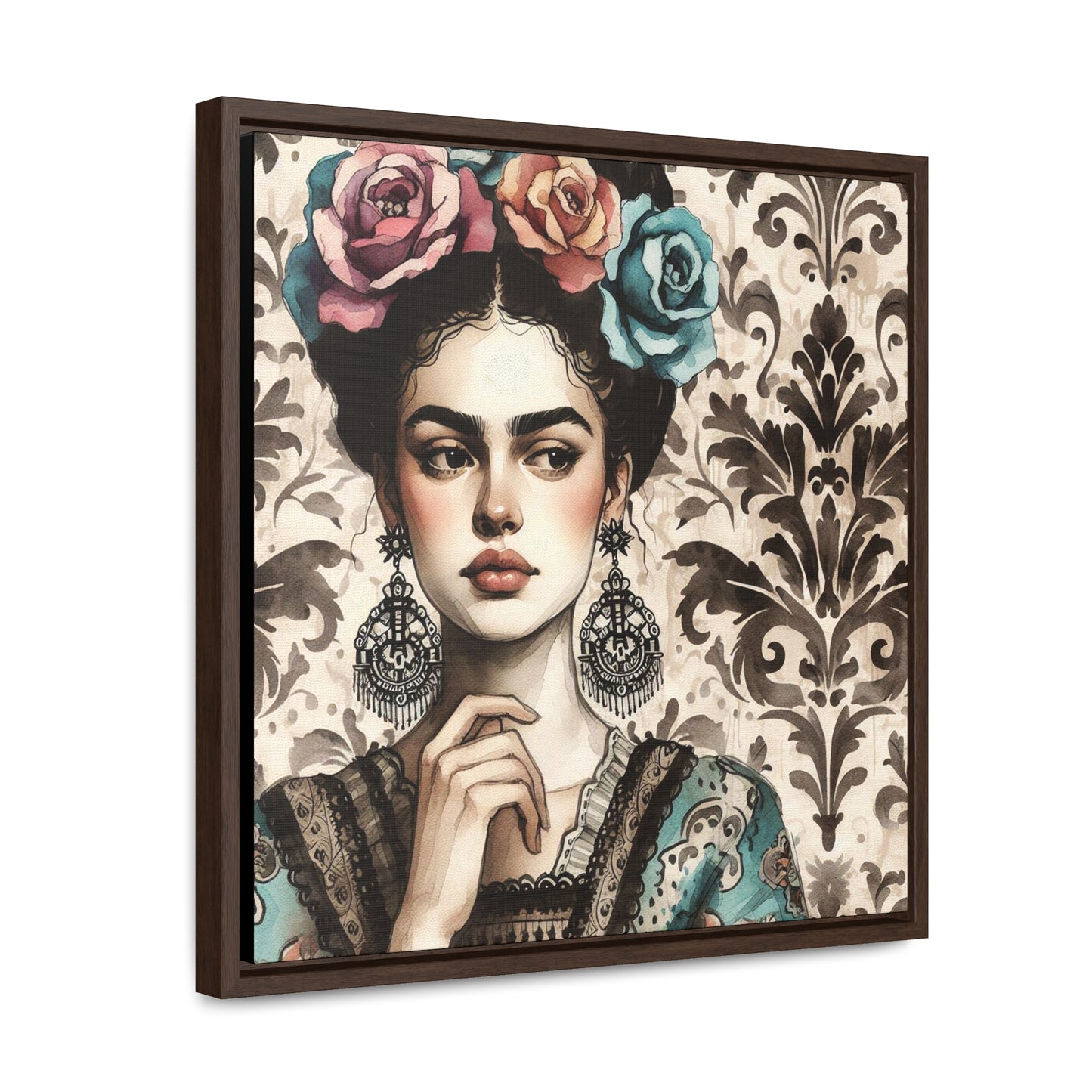 Frida Azul - Gallery Canvas Wraps, Square Frame