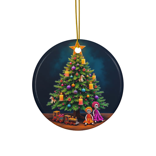 Arbol de Navidad #2 - Ceramic Ornaments, 2-Side Print, (1pc, 3pcs)