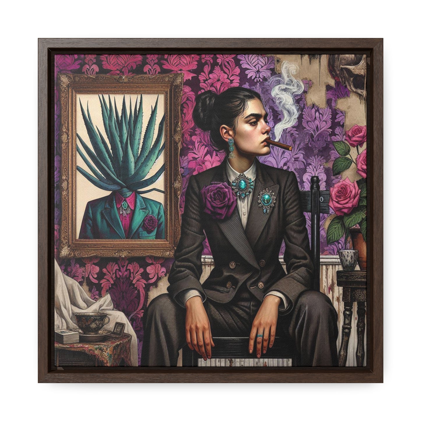 Frida Surrealista - Gallery Canvas Wraps, Square Frame