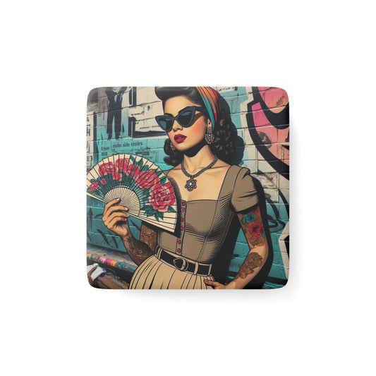 Sofia - Porcelain Magnet, Square