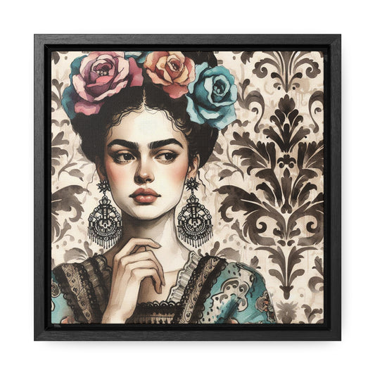 Frida Azul - Gallery Canvas Wraps, Square Frame