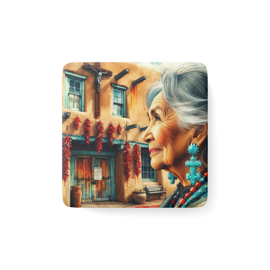 Juana #2 - Porcelain Magnet, Square