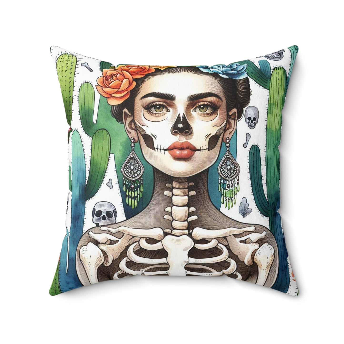 Frida con Nopal #2 -  Pillow (18x18) (20x20)