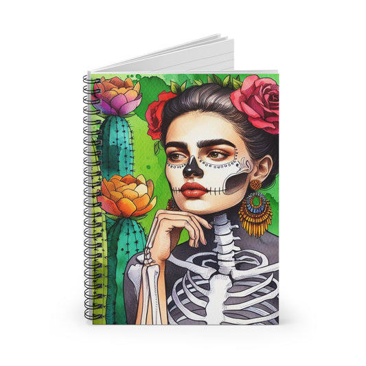 Frida con Nopal - Spiral Notebook - Ruled Line