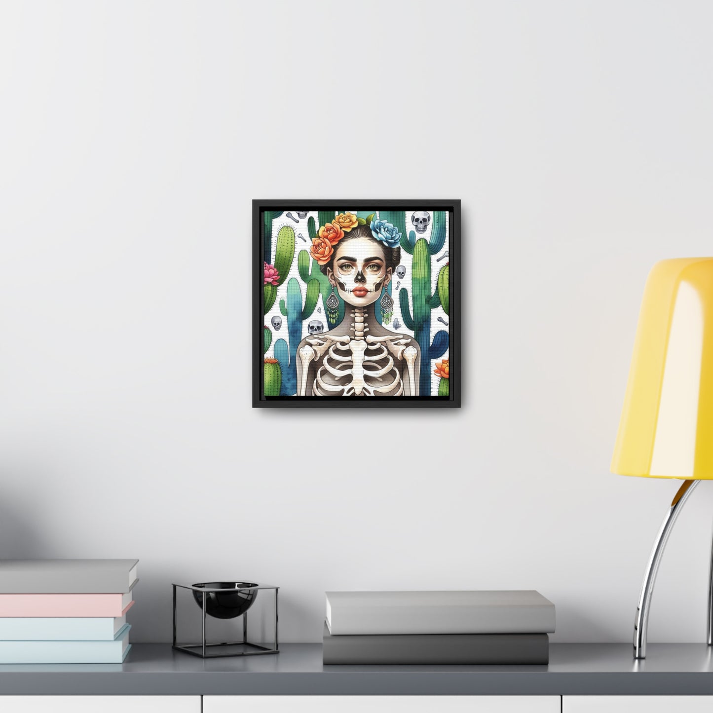 Frida con Nopal #2 - Gallery Canvas Wraps, Square Frame