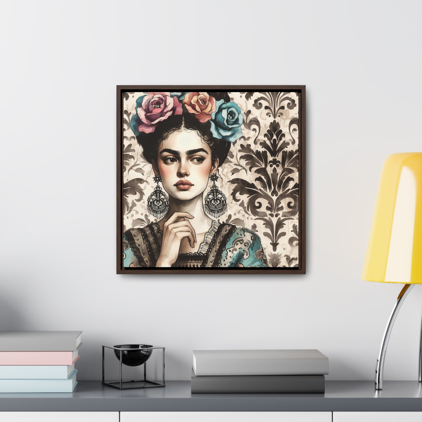 Frida Azul - Gallery Canvas Wraps, Square Frame