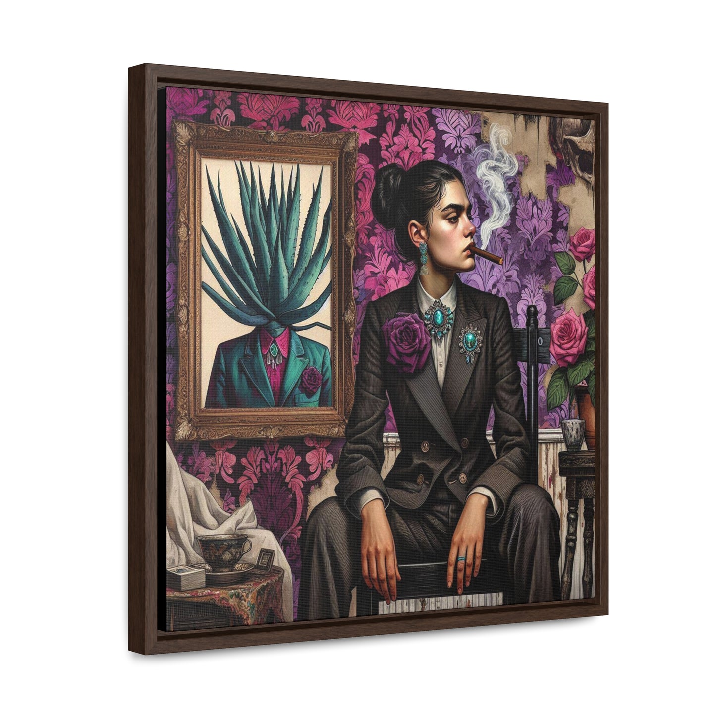 Frida Surrealista - Gallery Canvas Wraps, Square Frame