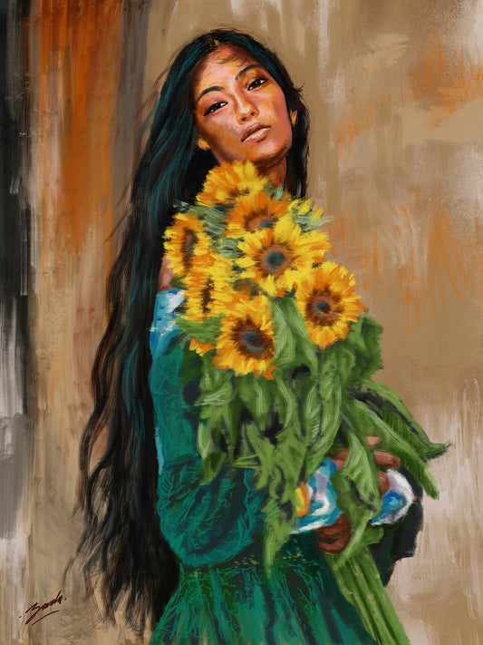 Oaxaca Sunflower Girl